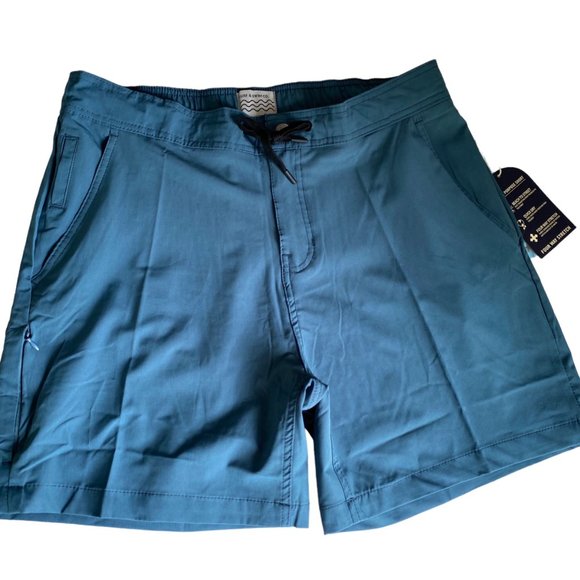 Trunks Surf & Swim Co Men MultiPurpose Short 6.5 in Sz XXL Stretch Jacquard Teal - Picture 1 of 15
